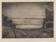 LL 002
<br/>
Landschap met baai en ruïne
<br/>
<em>Lange, Daan de (1873-1948)</em>